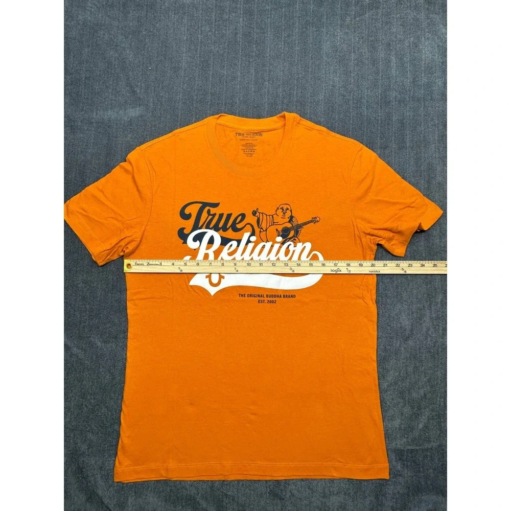 True Religion Mens Autumn Maple Orange Old Skool Buddha Graphic T-Shirt 700042 M